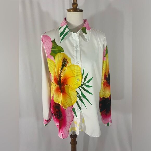NWT Jammy Job Oversized Button Down Long Sleeve Shirt - Picture 1 of 10